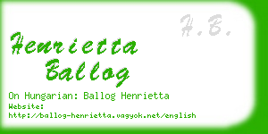 henrietta ballog business card